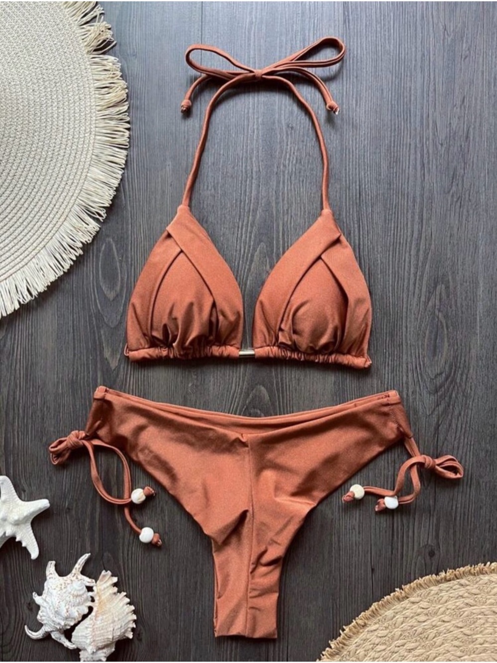 New Rust Triangle Tie Bikini Set - Unbranded Women's Swim